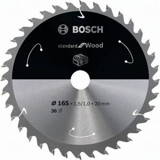 Kreissägeblatt Stand.for Wood AD 165mm Z36 WZ Bohr.20mm Schnitt-B.1,5mm HM BOSCH