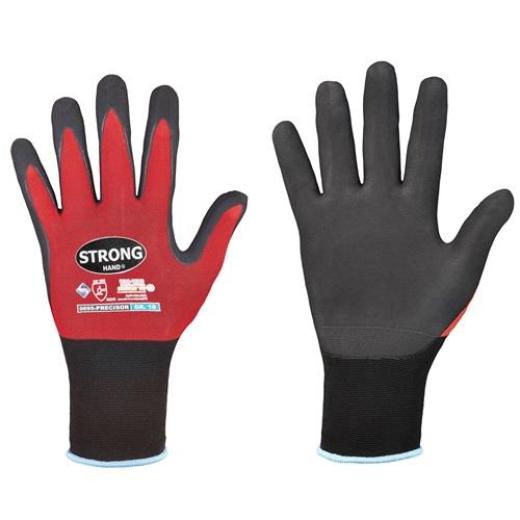 Handschuhe PRECISOR Gr.10 rot/schwarz EN 420/EN 388 PSA II STRONGHAND | 12 Stück