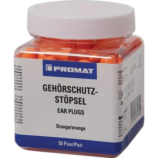 Gehörschutzstöpsel EN 352-2 SNR 38 dB 50 PA/Kunststoffdose PROMAT