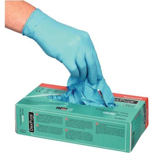 Einw.-Handsch.Dexpure 800-81 Gr.L blau Nitril EN 374-2 PSA III 100 St./Box