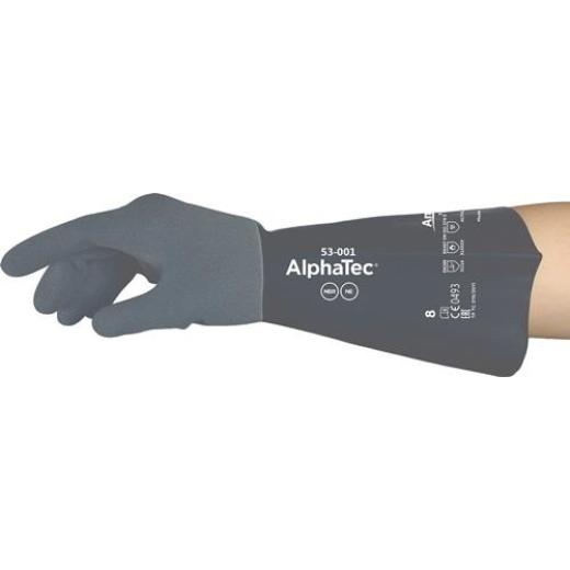 Chemiehandschuhe AlphaTec 53-001 Gr.9 grau/schwarz EN 388,EN 374,EN 407 6 PA | 6 Stück