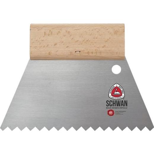 Kleberspachtel L.180mm B.180mm Zahn B2 Trapezzahnung | 10 Stück