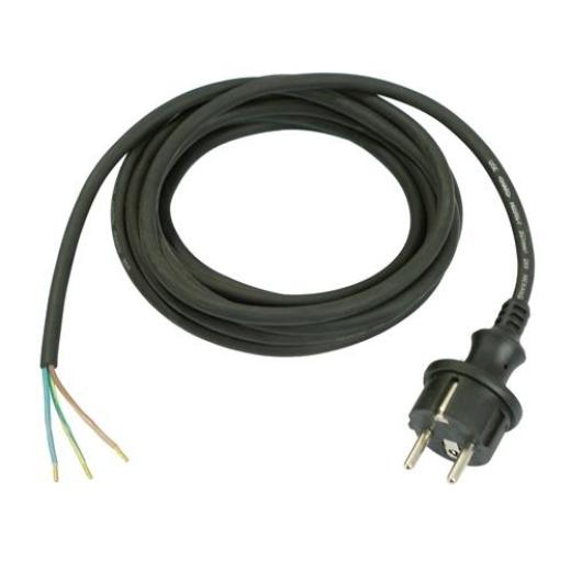 Anschlussleitung H07RN-F 2x1,0mm² 5m Konturenstecker schwarz WEINGÄRTNER