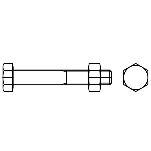 DIN 601 mit Mutter | M 10 x 30 mm | galvanisch verzinkt | 200 Stück