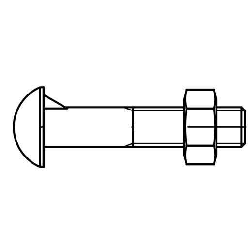 DIN 607 mit Mutter | M 10 x 25 mm | 200 Stück