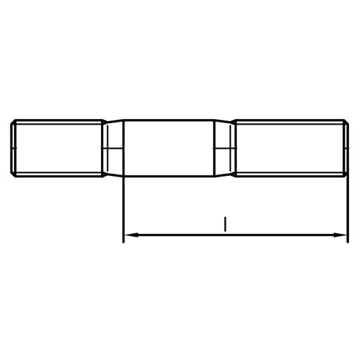 Stiftschrauben DIN 835 5.8 | M 8 x 30 mm | 100 Stück