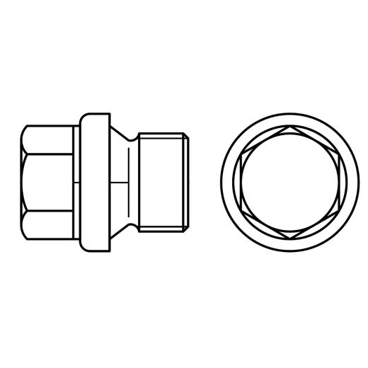 DIN 910 -2 1.4571 EG 1/4 A inch mit Entlüftung | Edelstahl A5 | 10 Stück