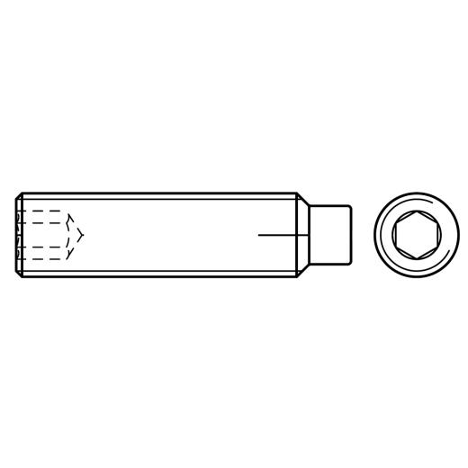 Gewindestifte DIN 915 45 H M 6 x 20 mm | galvanisch verzinkt | 500 Stück