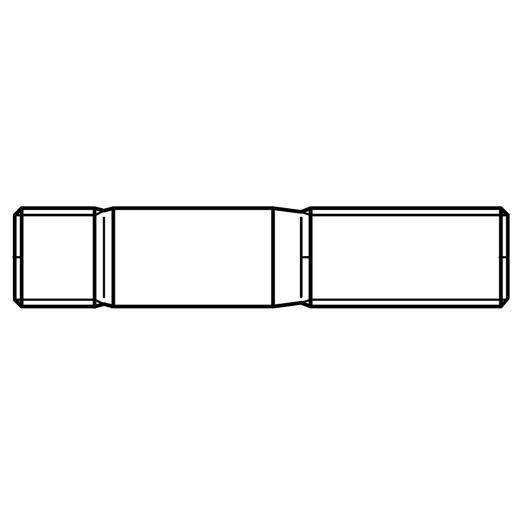 Stiftschrauben DIN 938 A 2 | M 10 x 40 mm | Edelstahl A2 | 25 Stück