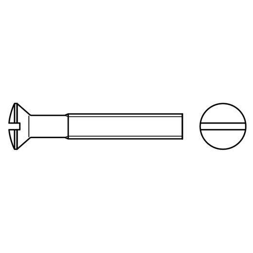 Linsen-Senkschrauben DIN 964 | M 5 x 20 mm | Messing galv. vernickelt | Kleinpackung | 200 Stück