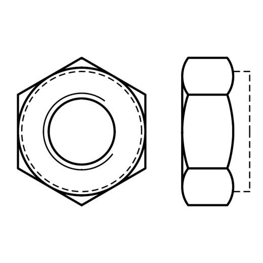 Ganzmetallmuttern mit Feingewinde und Klemmteil | DIN 6925 | M 12 x 1,25 | 100 Stück