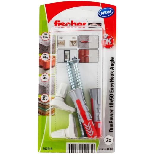 fischer - EasyHook Angle 10 x 50 DuoPower K | 10 Stück