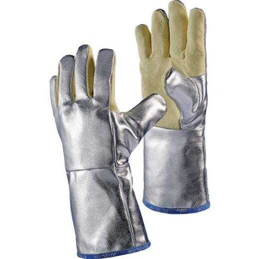 Hitzeschutzhandschuhe 5-Finger Universalgröße gelb/silber m.alumin.Preox-Aramid