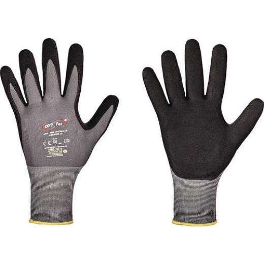 Handschuh OPTIMATE Gr.9 grau/schwarz EN 420/EN 388 PSA II OPTIFLEX | 12 Stück