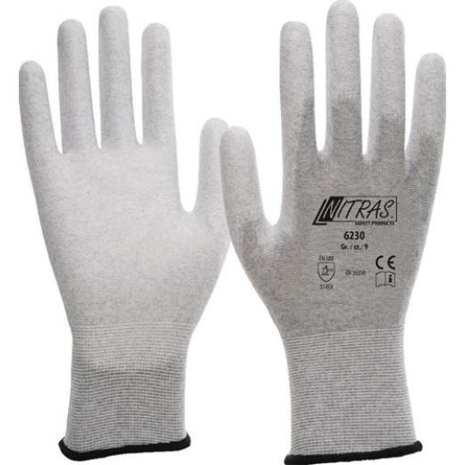 Handschuhe 6230 Gr.9 grau/weiß EN 388,EN 16350 PSA II 12 NITRAS | 12 Stück