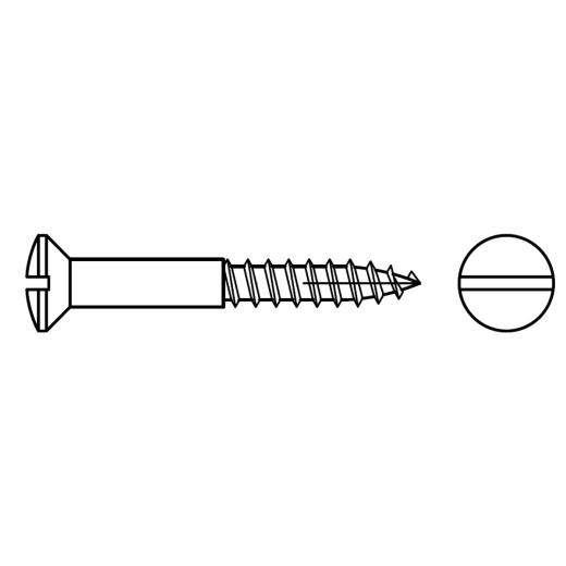 Linsensenk-Holzschrauben mit Schlitz | DIN 95 | 3,5 x 45 | 200 Stück