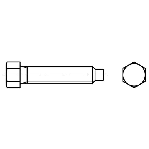 DIN 561 22H / 8.8 Form B | M 12 x 100 SW17 mm galvanisch verzinkt A2F | 25 Stück