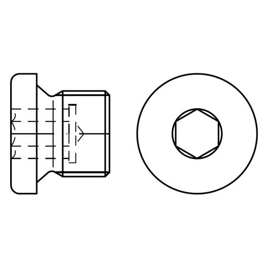 DIN 908 Stahl M 24 x 1,5 mm (Gewindesteigung) | galvanisch verzinkt | 25 Stück