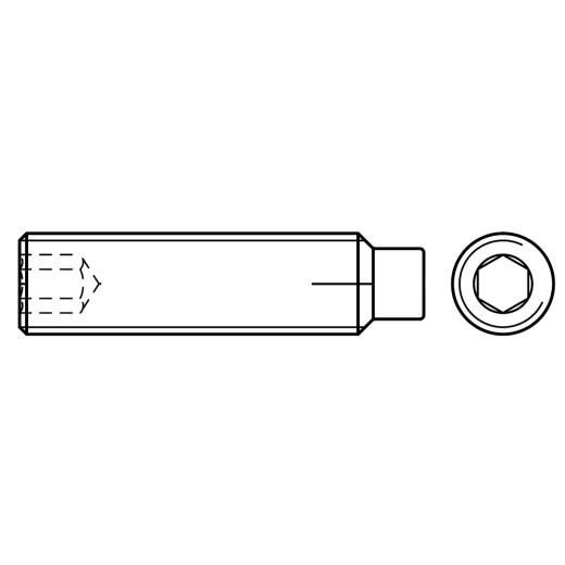 Gewindestifte DIN 915 45 H M 5 x 8 mm | galvanisch verzinkt | 1000 Stück