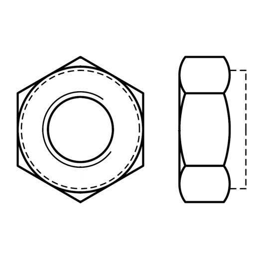 Sechskantmuttern DIN 982 10 | M 10 x 1 mm | galv. verzinkt | 100 Stück