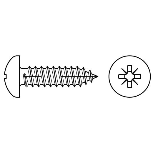 ISO 7049 Linsenkopf-Blechschrauben mit Spitze, Pozidriv-Kreuzschlitz Z | 3,5x 6,5 -C-Z | 1000 Stück