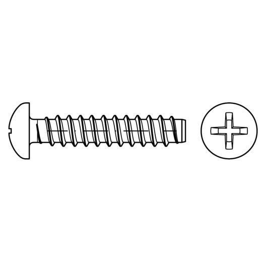 ISO 7049 Linsenkopf-Blechschrauben mit Zapfen, Phillips-Kreuzschlitz H | 2,9 x 6,5 -F-H | 1000 Stück