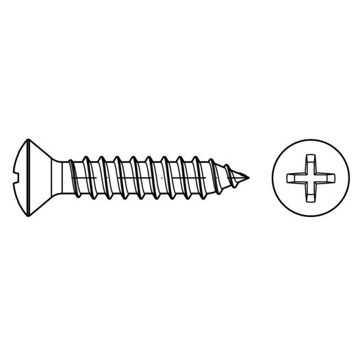 ISO 7051 Linsensenk-Blechschrauben mit Spitze, Phillips-Kreuzschlitz H | 2,9x 6,5 -C-H | 2000 Stück