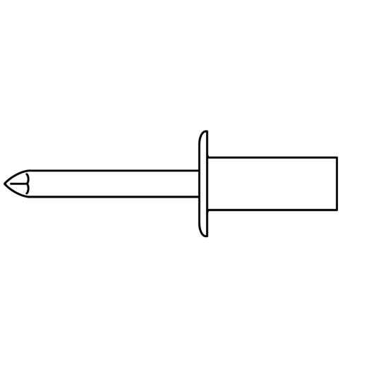 Geschlossene Blindniete | Flachrundkopf mit Sollbruchdorn | 3,2 x 12,5 | 500 Stück