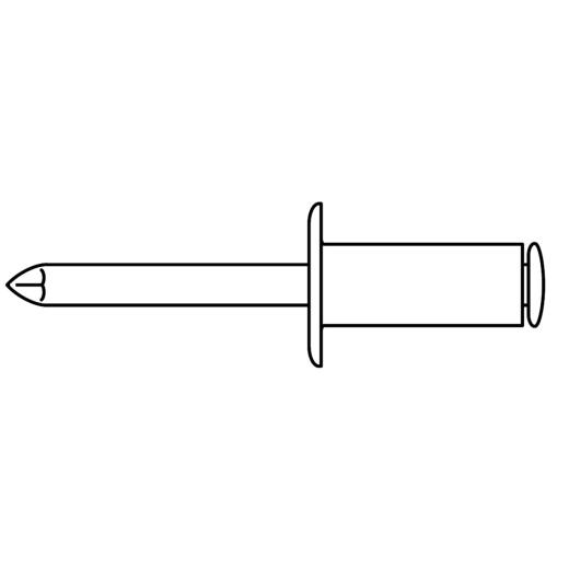 ISO 16584  Offene Blindniete | A Flachkopf mit Sollbruchdorn | 3,2 x 6 | 500 Stück