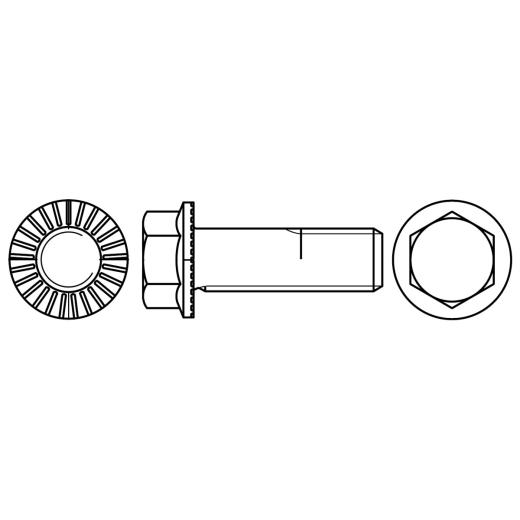 Sechskant-Flanschschrauben | M 14 x 1,5 x 30 | galv. verzinkt | 100 Stück