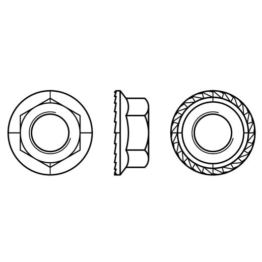 Sechskant-Flanschmuttern |  M 5 | zinklamellenbesch. | 500 Stück