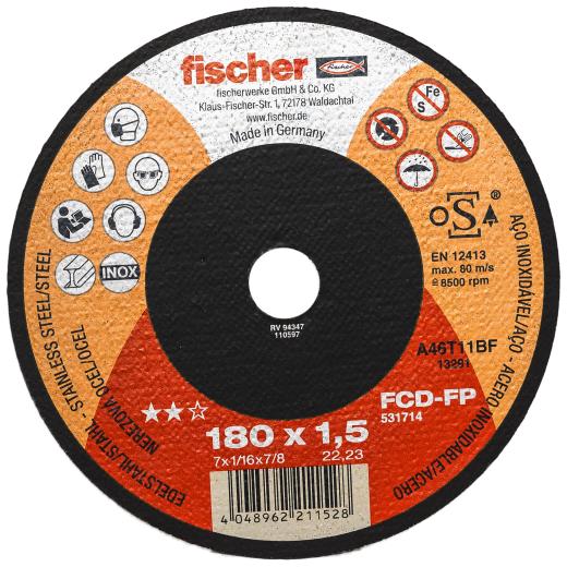 fischer Trennscheibe FCD-FP 180 x 1,5 x 22,23 plus | 25 Stück