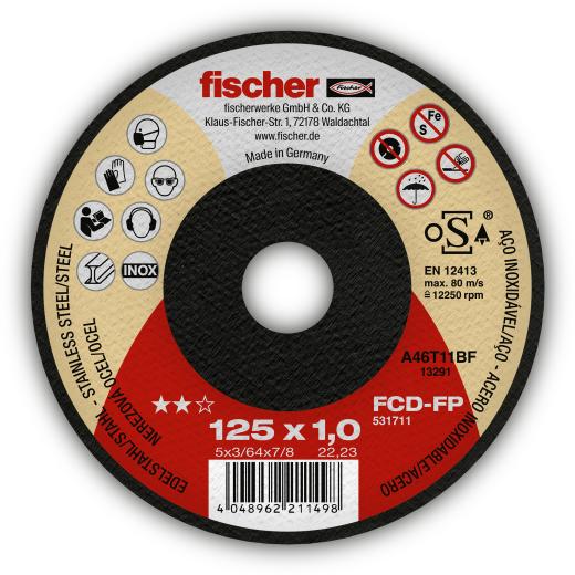 fischer Trennscheibe FCD-FP 125 x 1,0 x 22,23 plus | 25 Stück