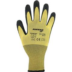 Handschuhe Gr.8 gelb/schwarz EN 388 PSA II Nyl.m.Naturlatex ASATEX | 12 Stück