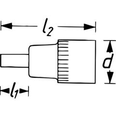 Steckschlüsseleinsatz 8801 3/8 Zoll 6-kant SW 4mm L.55mm HAZET