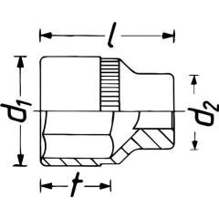 Steckschlüsseleinsatz 900AMGT f.Zündkerzen 1/2 Zoll SW 16mm 6-kant 71mm HAZET