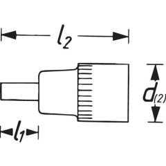 Steckschlüsseleinsatz 8801 3/8 Zoll 6-kant SW 4mm L.55mm HAZET