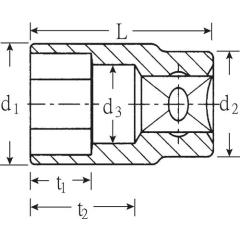Steckschlüsseleinsatz 456 19 3/8 Zoll 6 kant SW 19mm L.32mm STAHLWILLE | 10 Stück