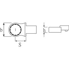 Ringeinsteckwerkzeug 732/40 41 SW 41mm 14x18mm CR-A-STA STAHLWILLE