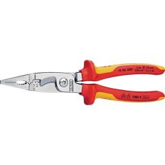 Elektroinstallationszange L.200mm VDE verchr.Mehrkomp.-Hüllen o.Öffnungsf.KNIPEX