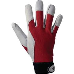 Handschuhe Griffy Gr.10 rot/naturfarben Ziegennappaleder/Interlock auf SB-Karte