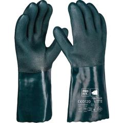 Chemikalienschutzhandschuh Pirat Gr.10 grün PVC EN388,EN ISO374-1 PSAIII PRO FIT | 12 Stück