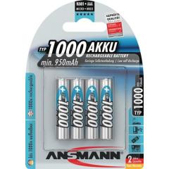 Akkuzelle 1,2 V 1000 mAh R03-AAA-Micro HR03 4 4St./Blister ANSMANN