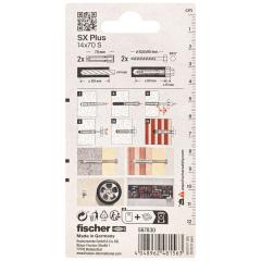 fischer Spreizdübel SX Plus 14 x 70 S mit Schraube K | 10 Stück