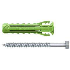 fischer Spreizdübel SX Plus Green 12 x 60 mit Schraube - 15 Stück