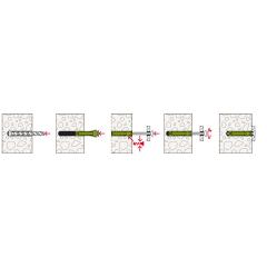 fischer Spreizdübel SX Plus Green 12 x 60 mit Schraube - 15 Stück