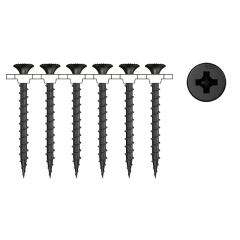 fischer Schnellbauschraube 3,5 x 55/49, PH2, Trompetenkopf, Stahl phosphatiert - 1000 Stück