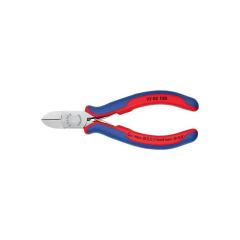 Elektronikseitenschneider L.130mm Form 0 Facette ja 2K-Hülle spiegelpol.KNIPEX