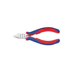 Elektronikseitenschneider L.130mm Form 4 Facette nein 2K-Hülle spiegelpol.KNIPEX