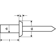 Dichtblindniet CAP® Nietschaft dxl 4,8x14mm Alu./STA 500 St.GESIPA | 500 Stück